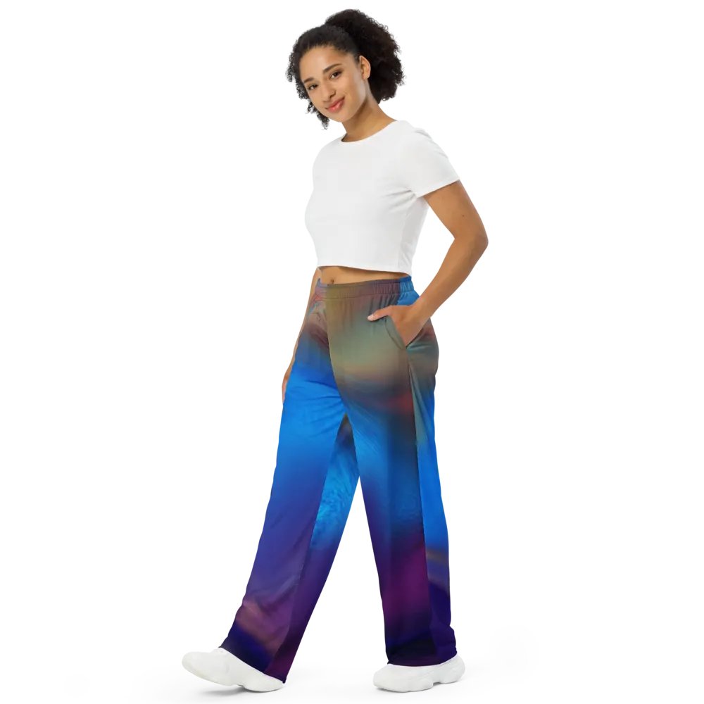Rainbow Colorful Pattern Unisex Wide Leg Pants | Colorful Pants product image (10)