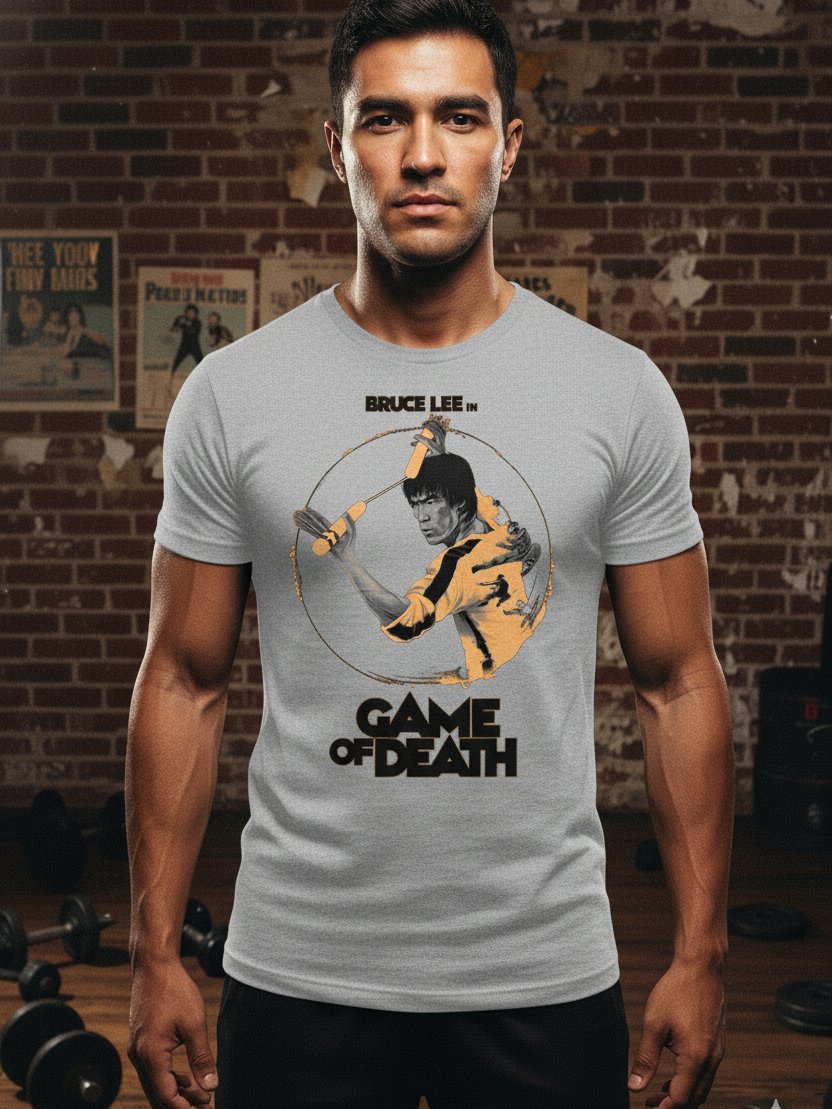 Bruce Lee – Game of Death Retro Martial Arts Design | Vintage Kung Fu Legend Poster & Fighter Energy Tee product image (29)