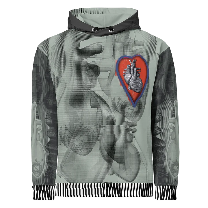 HEART FELT | sage | unisex | cotton | pullover | hoodie product image (1)