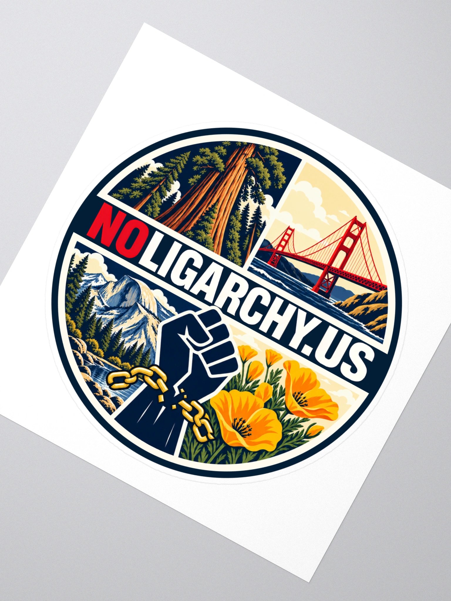 California NOLIGARCHY.US sticker product image (2)