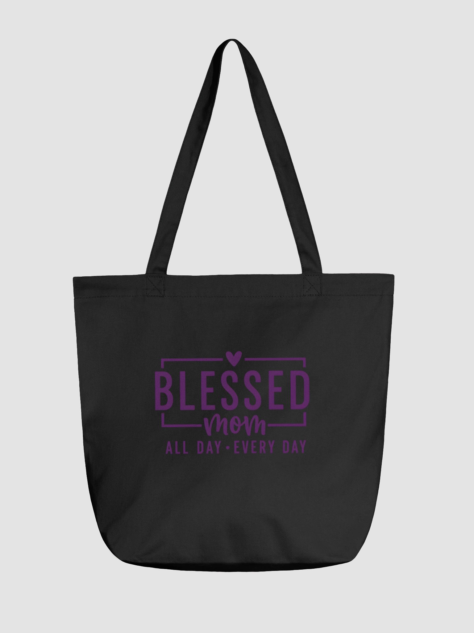 Blessed Mom Tote Bag | Heart Accented Script Design | Motherhood On The Go product image (1)