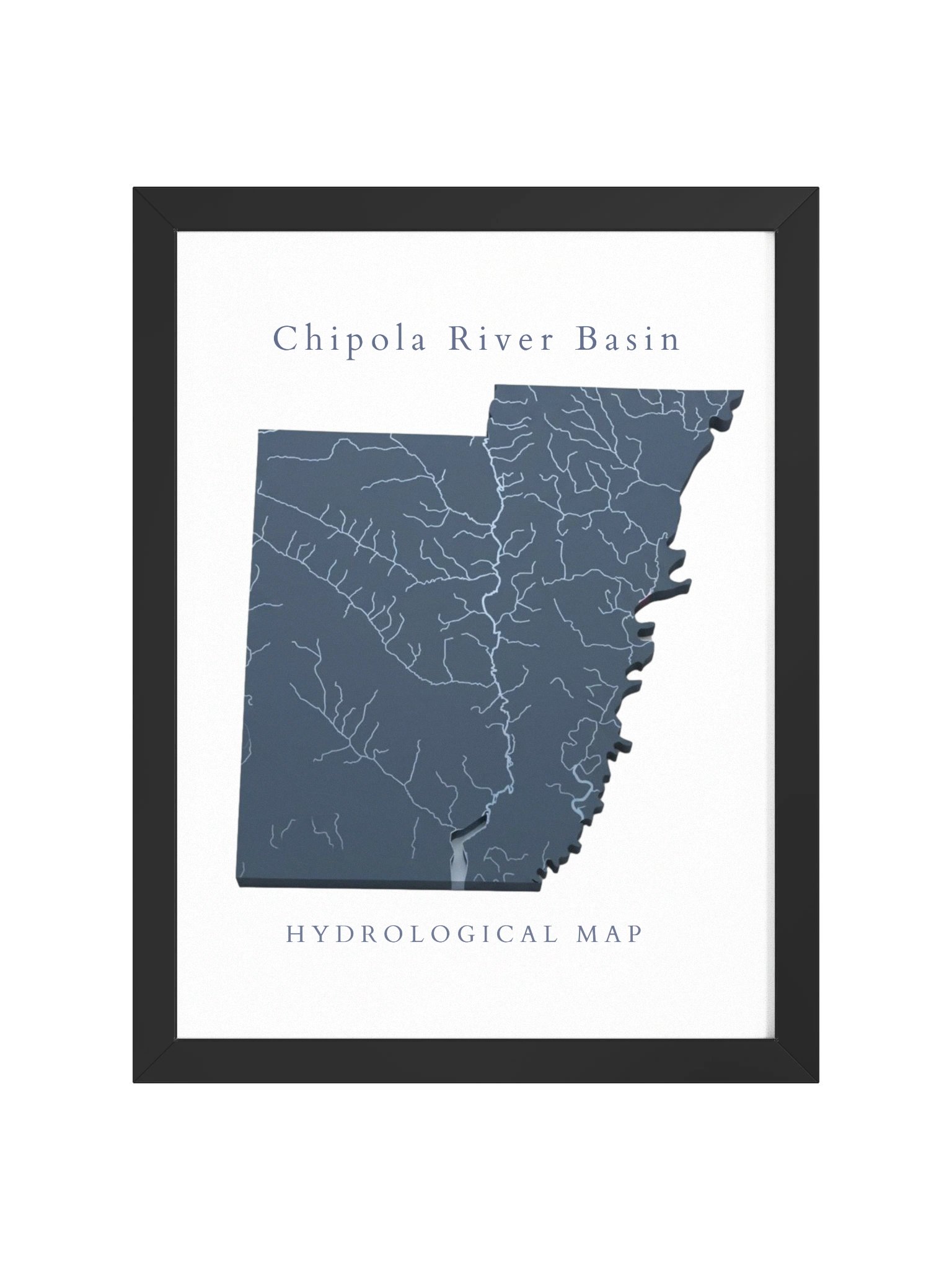 Chipola River Basin — Hydrological Map (Framed Print) product image (2)