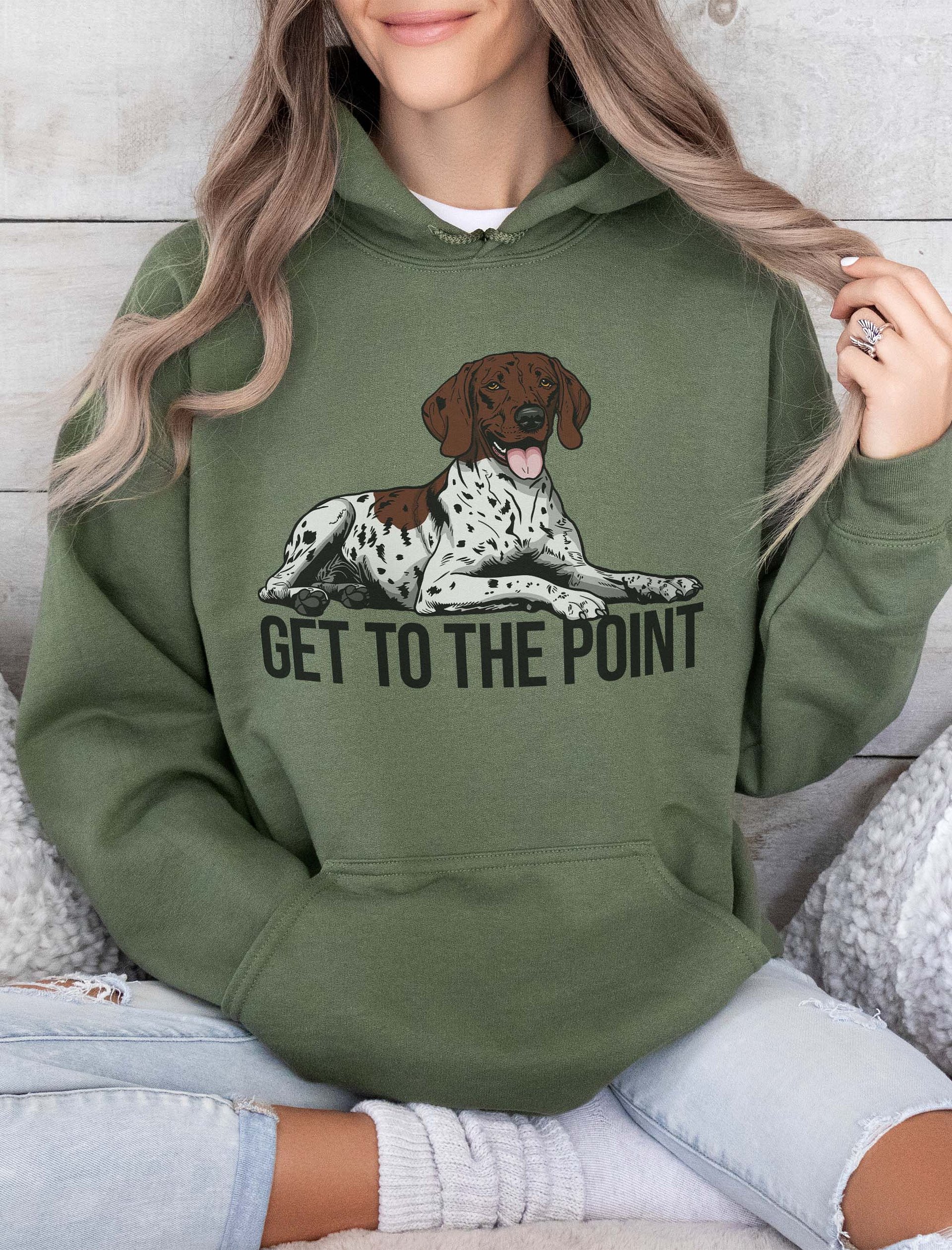 Get to the Point Hooded Sweatshirt of a German Shorthaired Pointer (2) | Funny Hoodie for GSP Paw-rents product image (2)