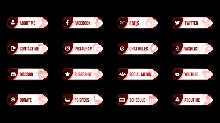 Elegant Red Twitch Panels product image (2)