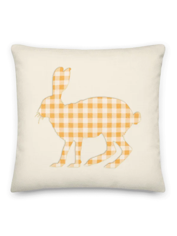 GINGHAM BUNNY BUTTERYELLOW THROW PILLOW product image (4)