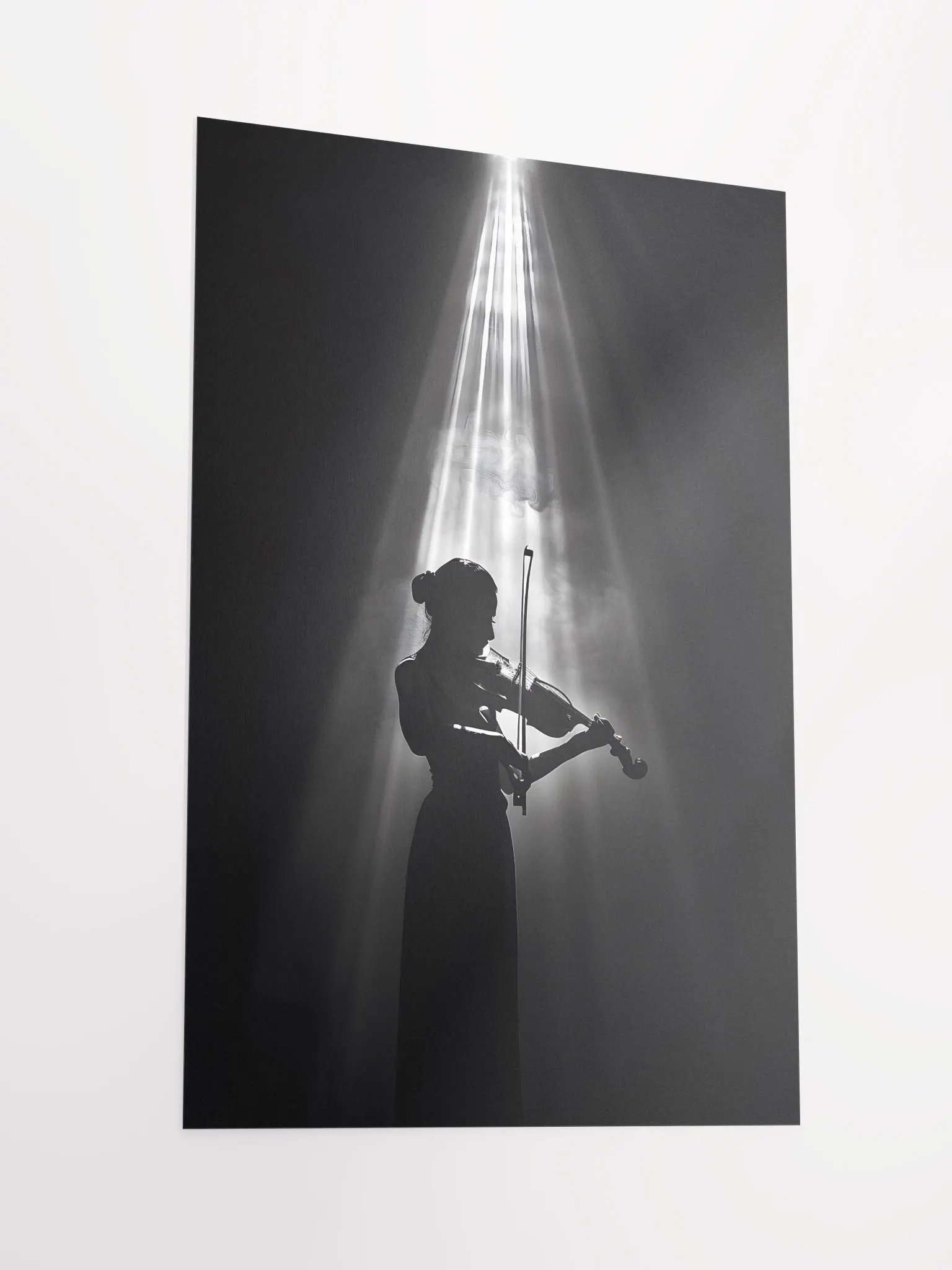 Dramatic violinist silhouette under spotlight glow product image (2)