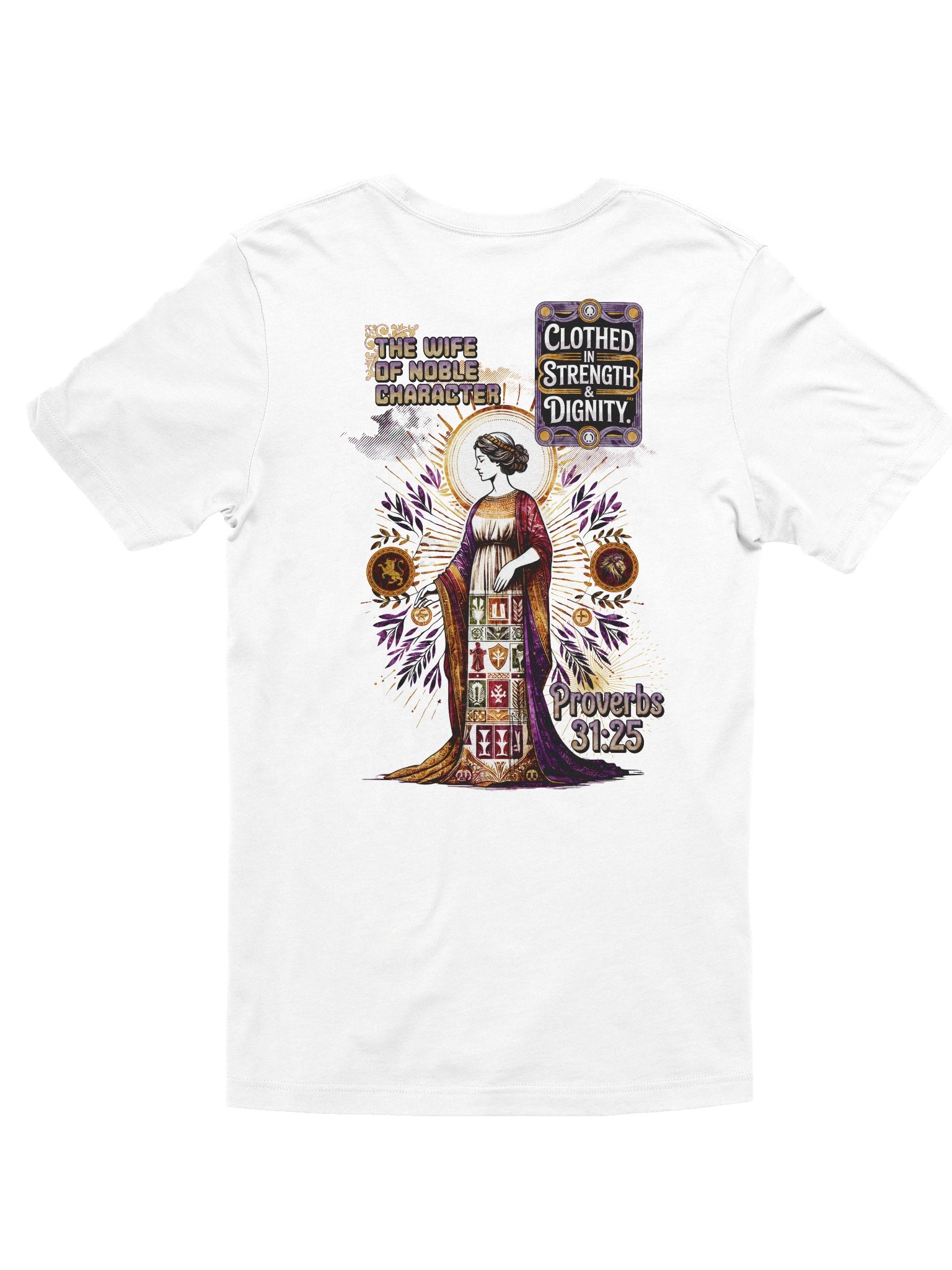 Proverbs 31:25 Women’s Tee “Clothed in strength and dignity.” product image (5)
