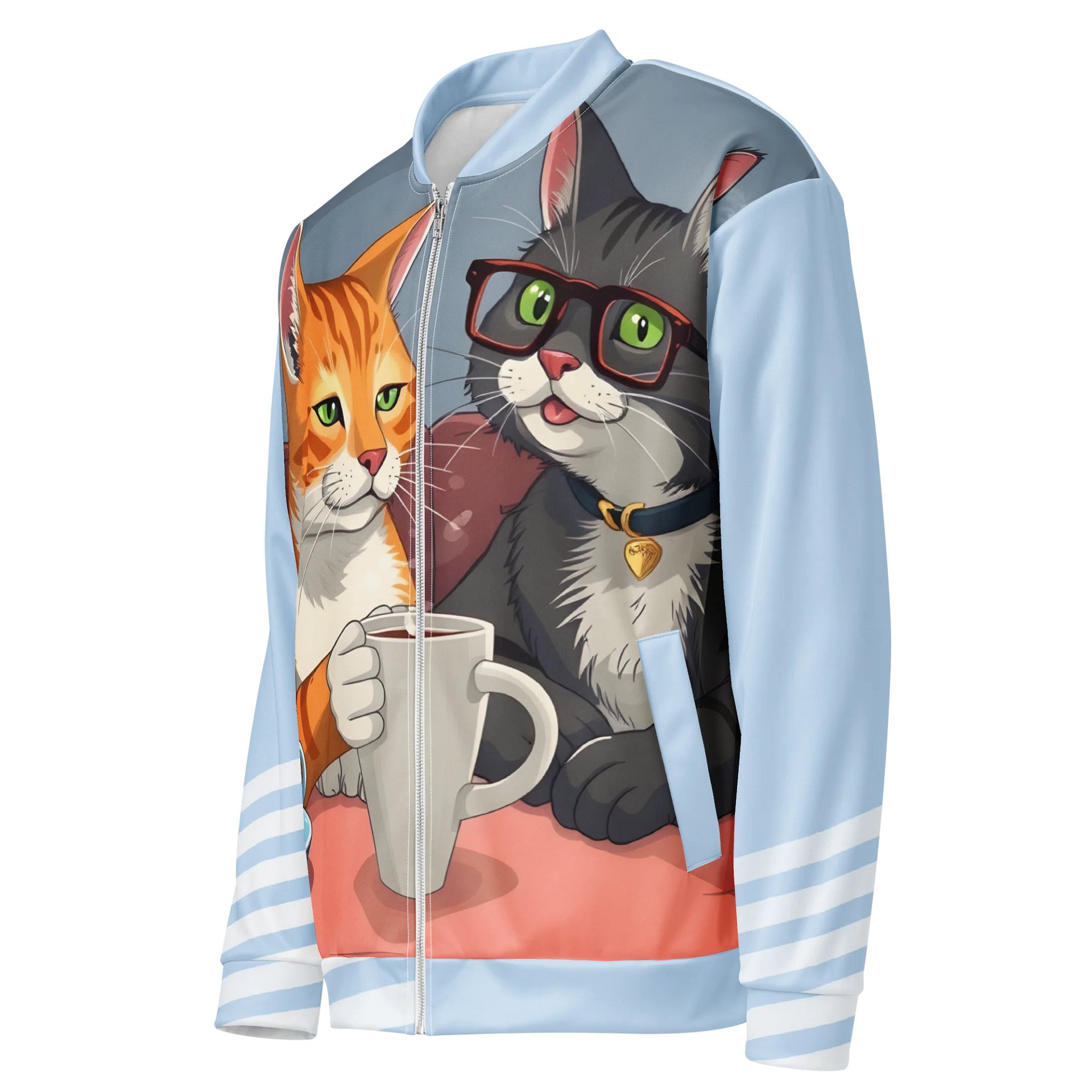 Bomber Jacket-Caffeinated Cat Companions product image (3)