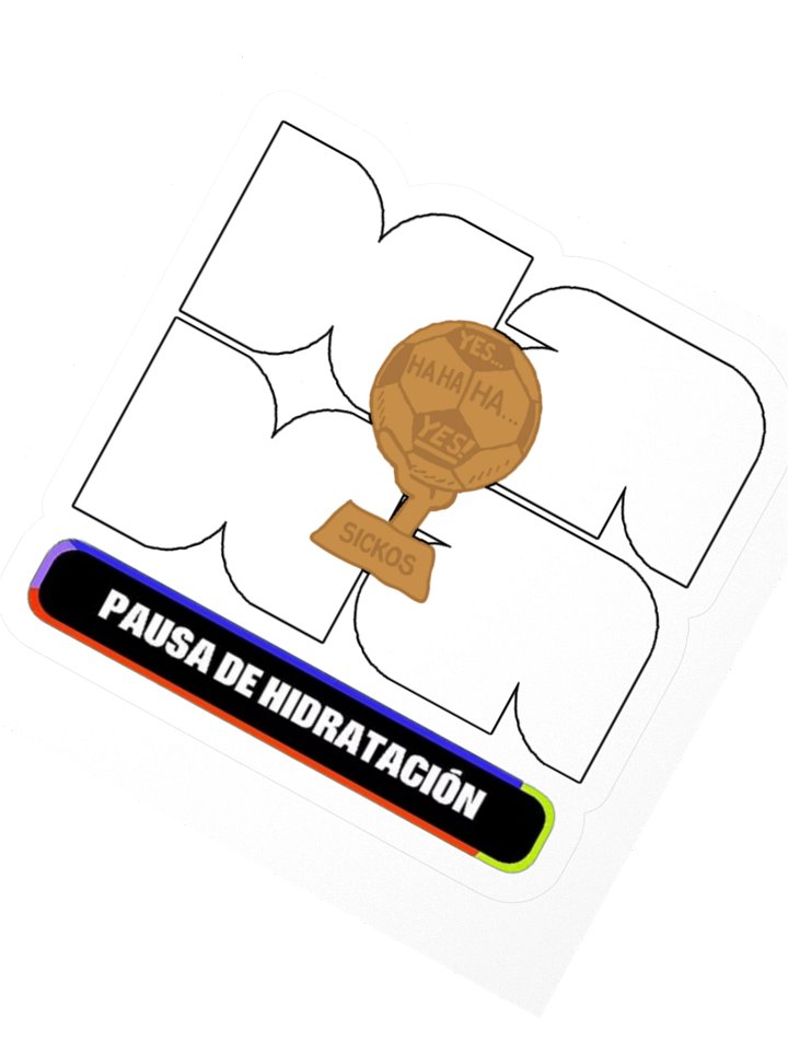 Sickos World Cup Pausa de Hidratacion Sticker 3" x 3" product image (2)