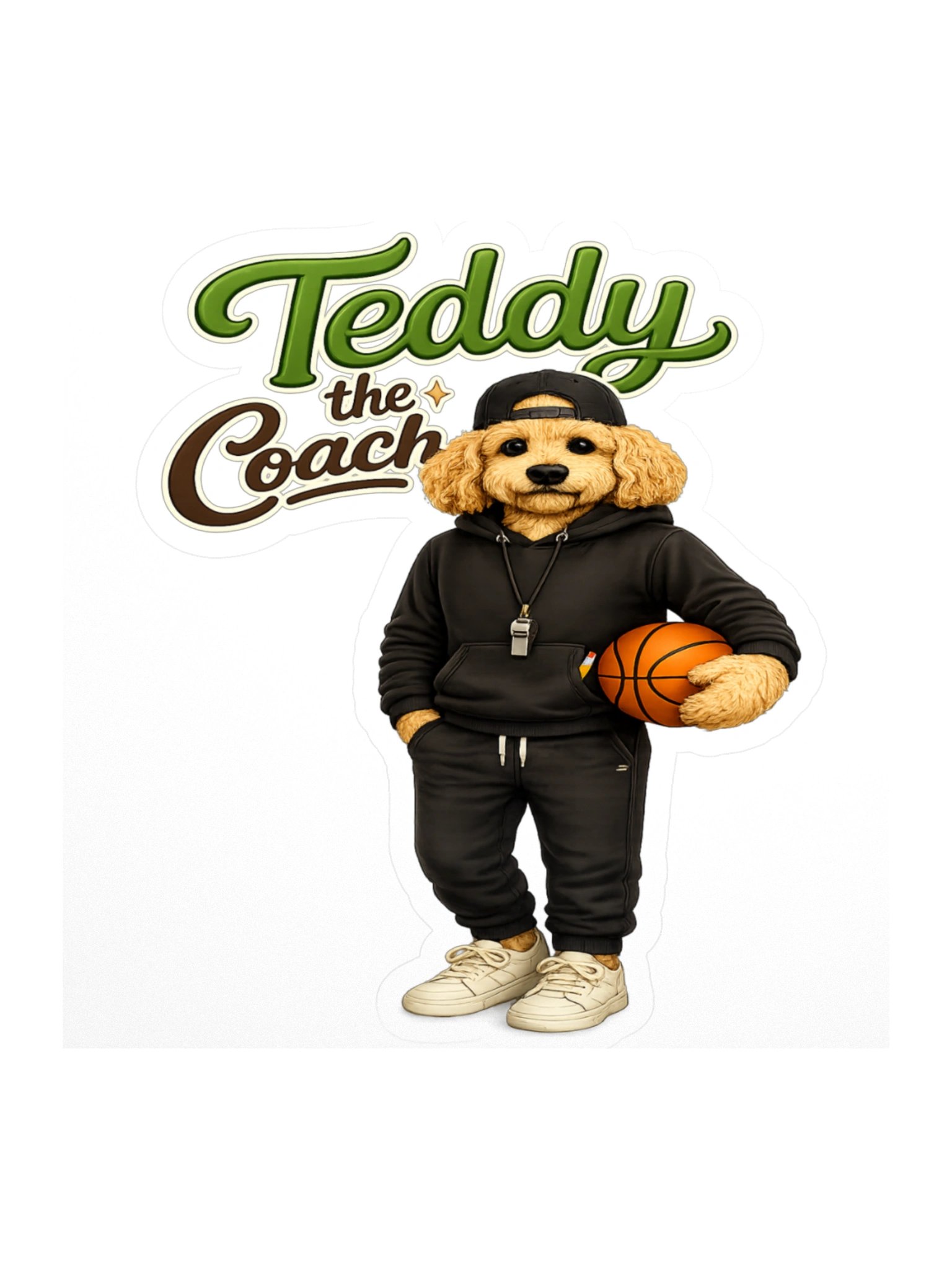 Teddy the Coach Streetwear Dog Basketball Sticker product image (1)