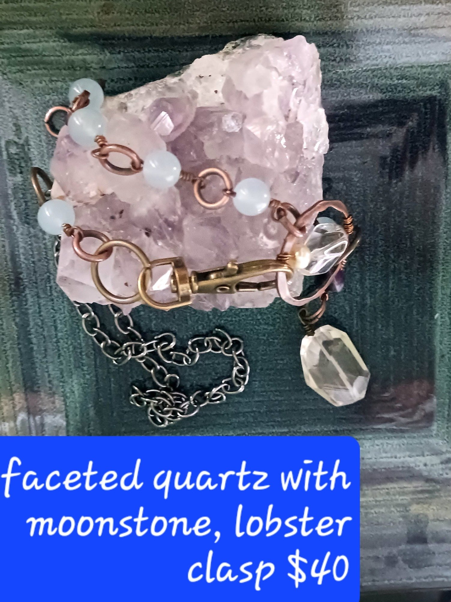 Quartz Moonstone Necklace - Handmade Sterling Silver product image (1)