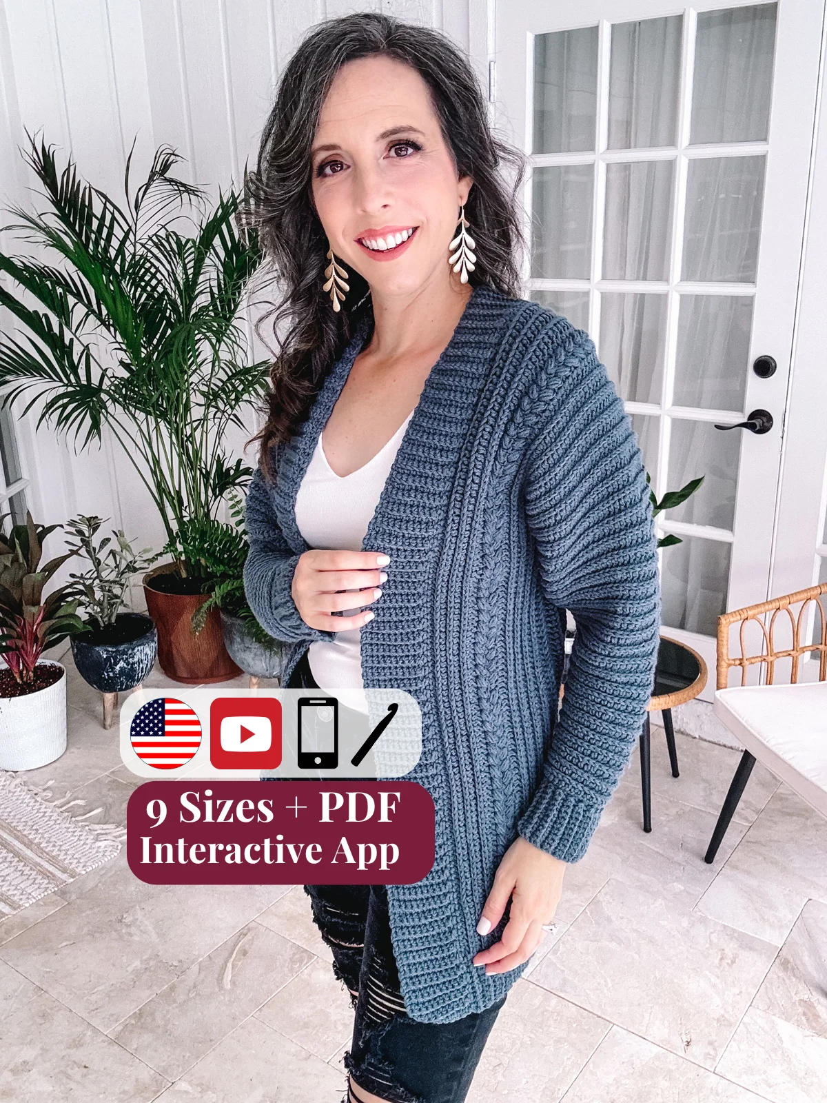 Autumn Wheat Crochet Cardigan Pattern (9 sizes) product image (1)