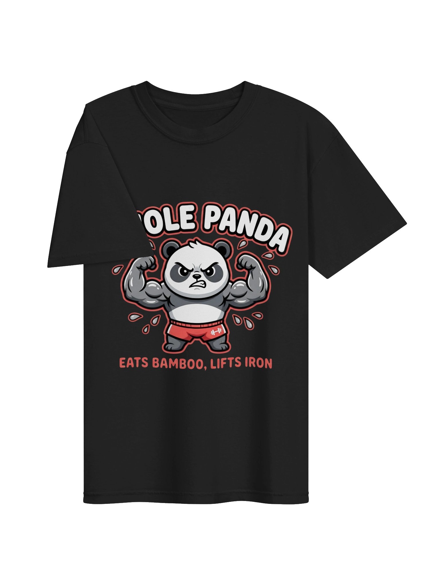 Swole Panda Heavyweight T-Shirt | Funny Gym Tee product image (4)