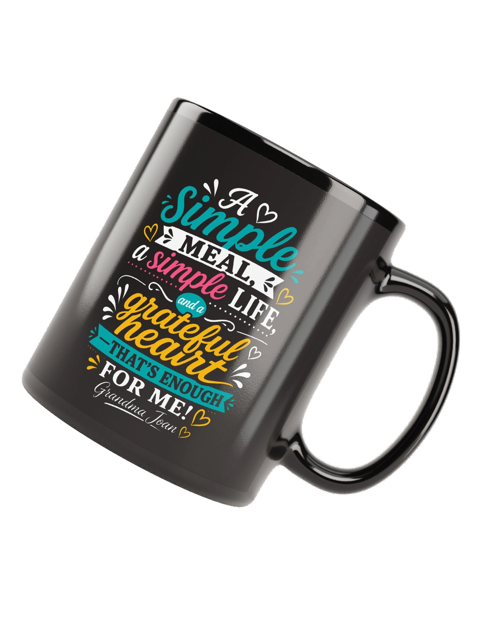 A simple meal a simple life! Black Mug product image (6)