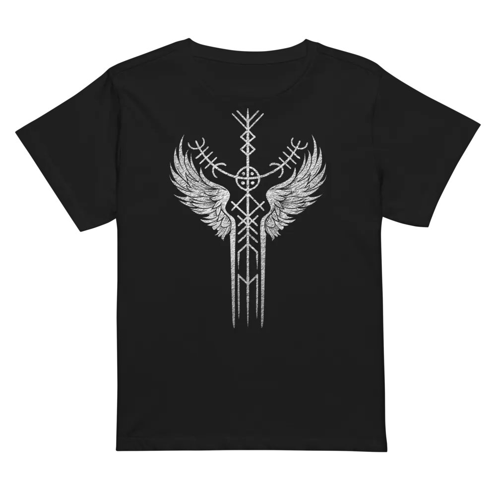 The Valkyrie Stave Women's High-Waisted Tee (grunge print) product image (1)