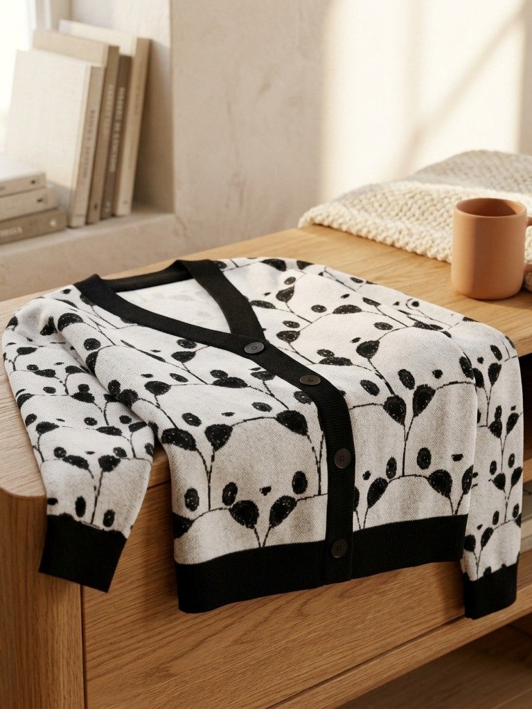 Panda Pattern Knitted Cardigan product image (3)
