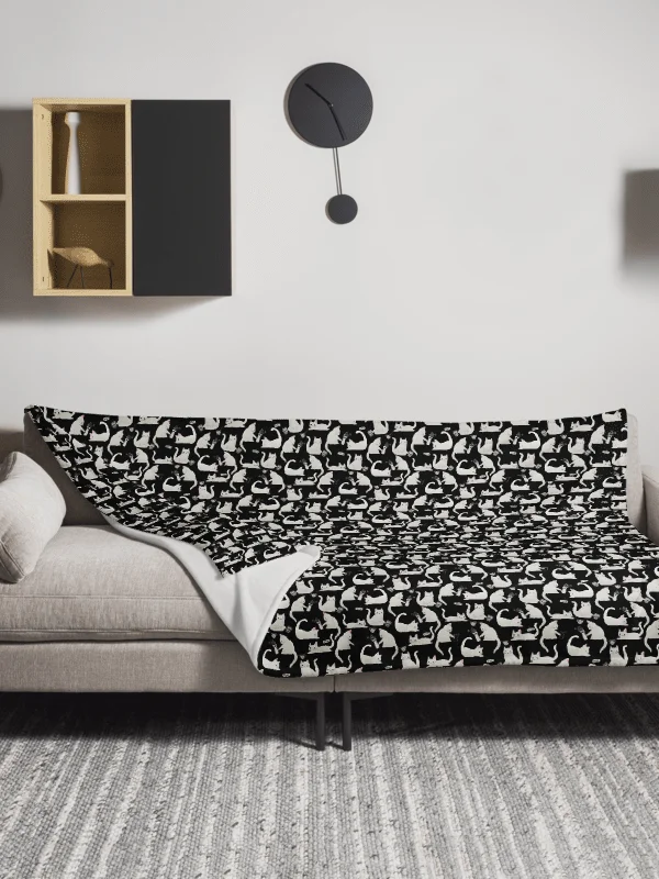 Bad Cats Knocking Stuff Over Throw Blanket, Black product image (4)