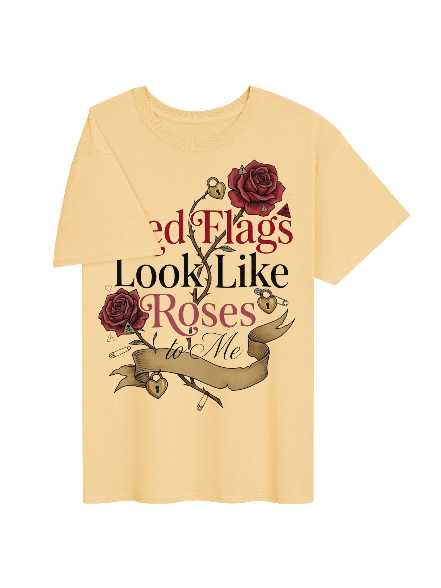 Red Flags Look Like Roses to Me Dark Romance T-Shirt for Villain Lovers product image (3)