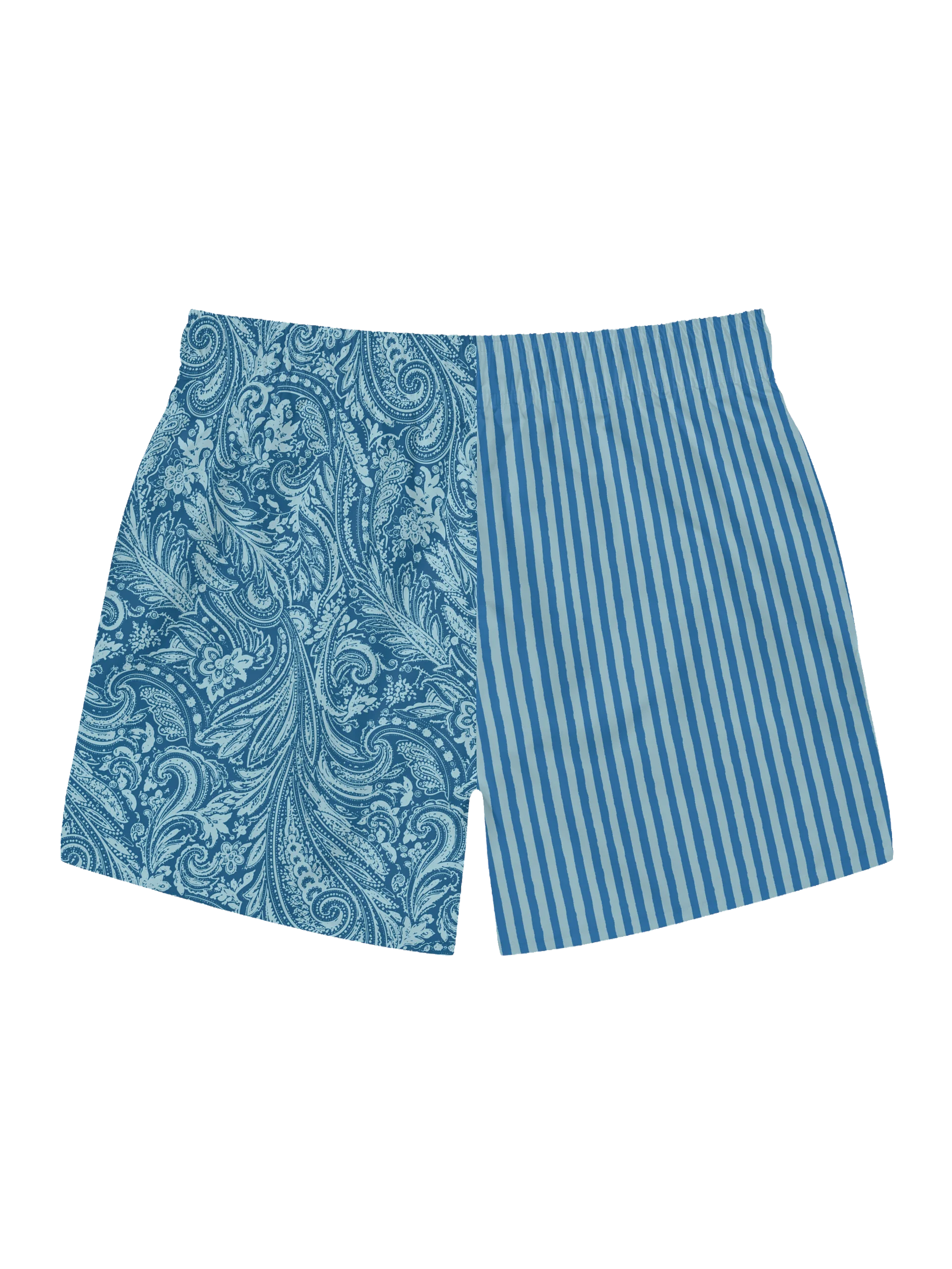 Ocean Blue Paisley and Stripes Swim Trunks product image (2)