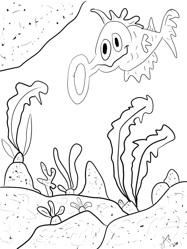 TSStechAngel's World - Nootfish Coloring Page product image (1)