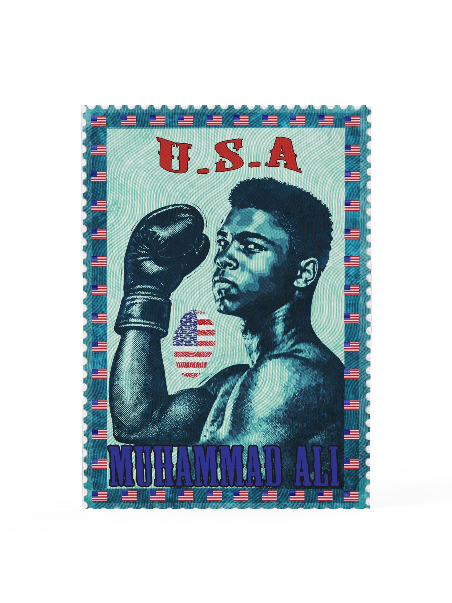 Muhammad Ali Vintage Postage Stamp Poster | Boxing Wall Art product image (2)