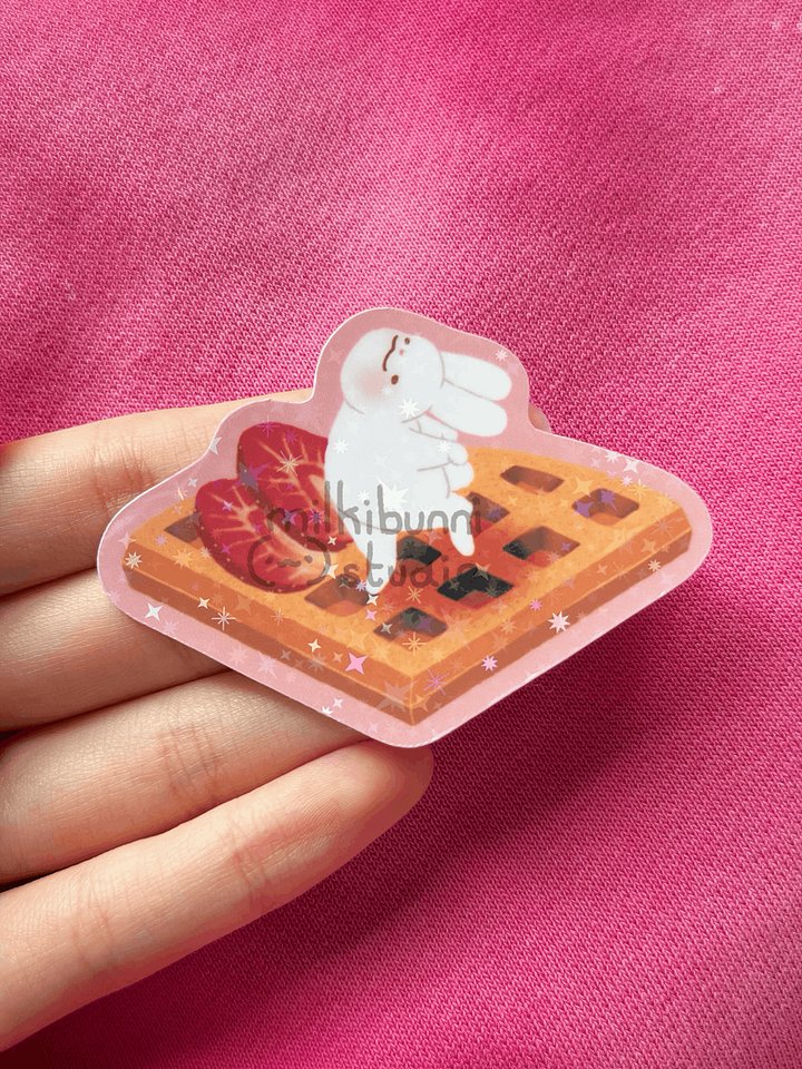 Left Strawberry Waffle Bunni Sticker product image (2)
