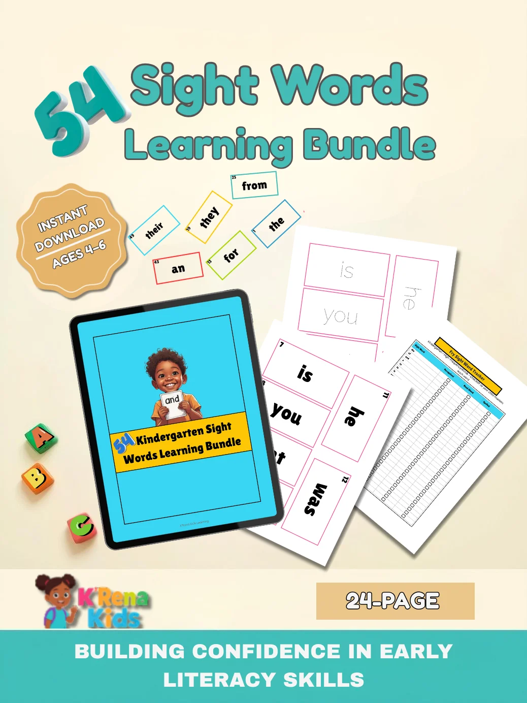 Kindergarten Sight Words Learning Bundle (Digital Download) product image (1)