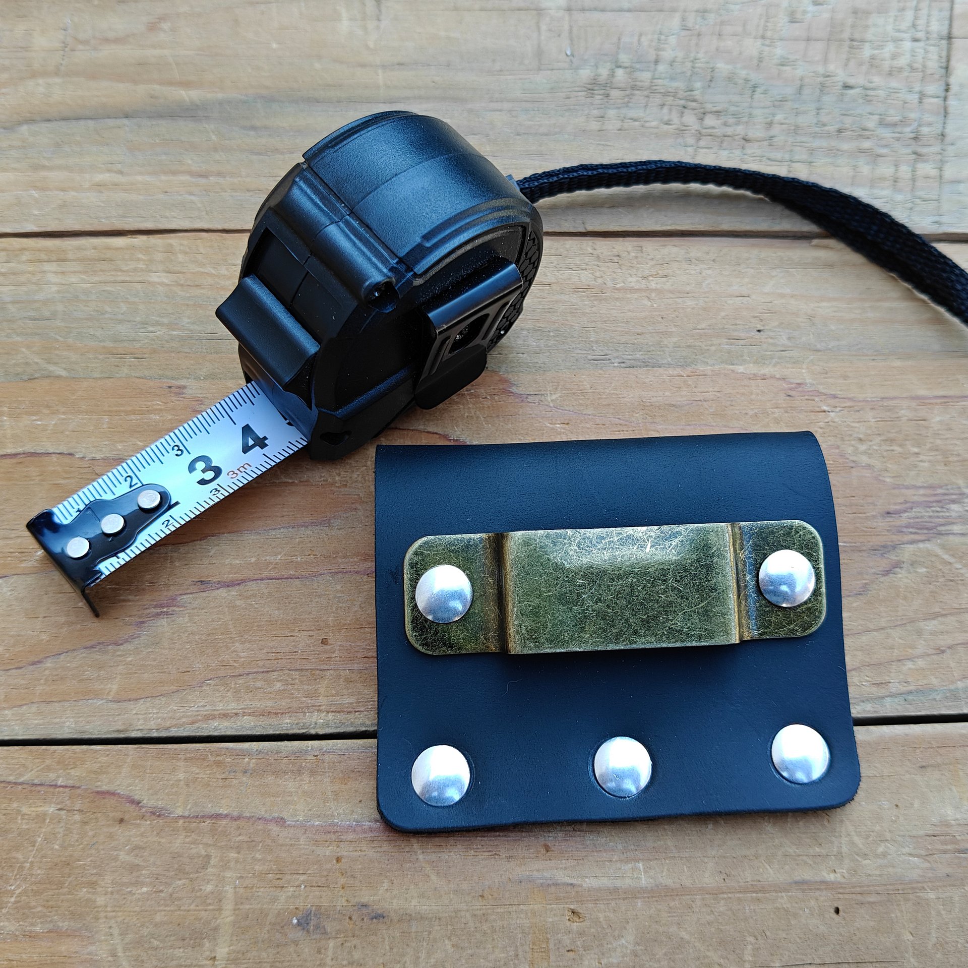 MEEBOY Handmade Leather Tape Measure Holder for Belt, Leather Tape Measure hoslter with Solid Aluminum Rivets product image (11)