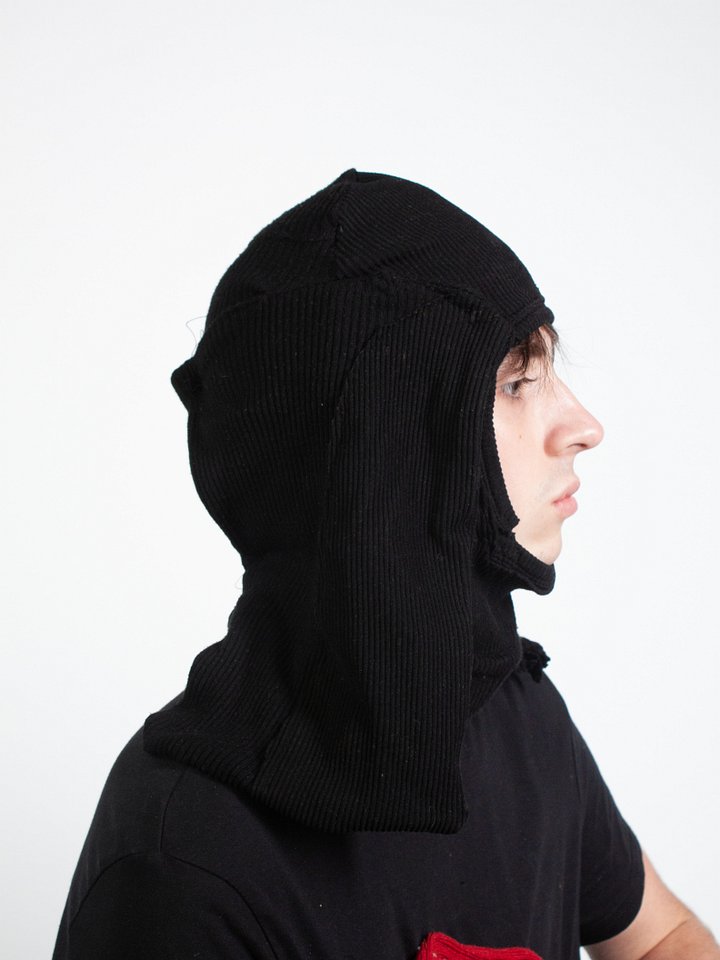 Black 'T-Clava' Ribbed Knit Balaclava product image (2)