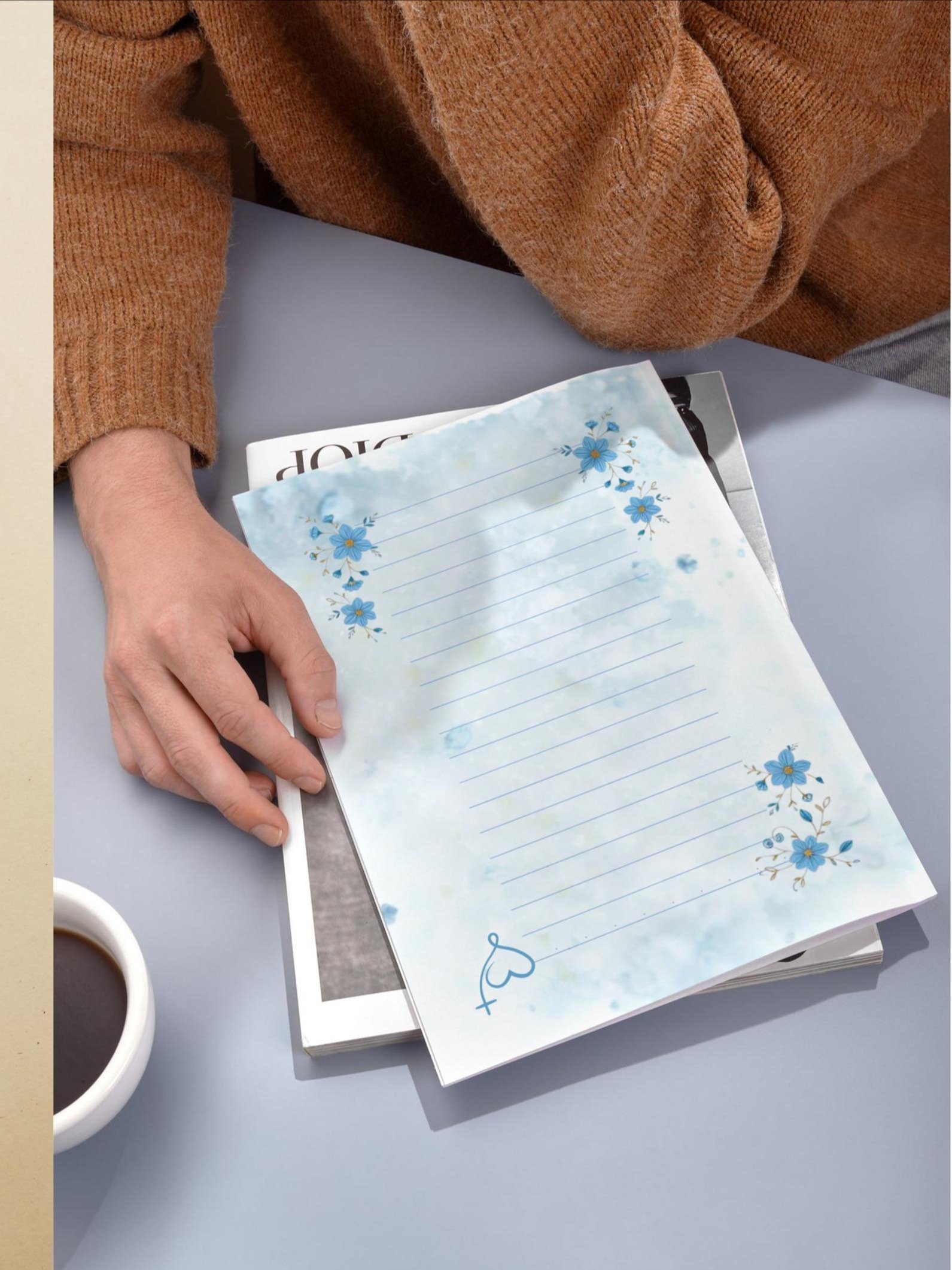 Blue Floral Christian Stationery Set (7 Designs) product image (3)