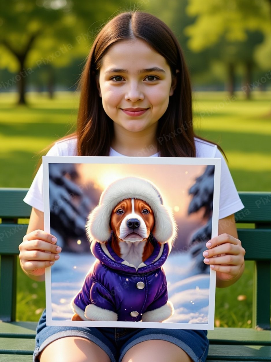 Custom Pet Portrait in Winter Coat – Dog or Cat Royal Digital Art from Photo product image (8)