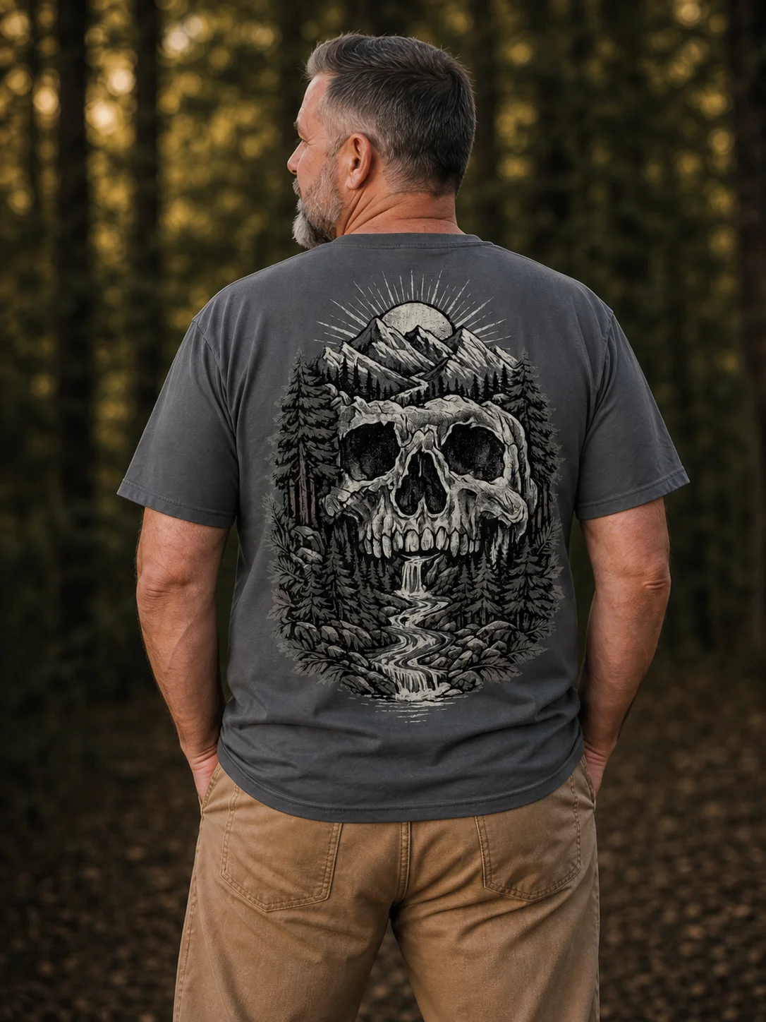 Mountain Skull Back-Print Graphic Tee product image (1)