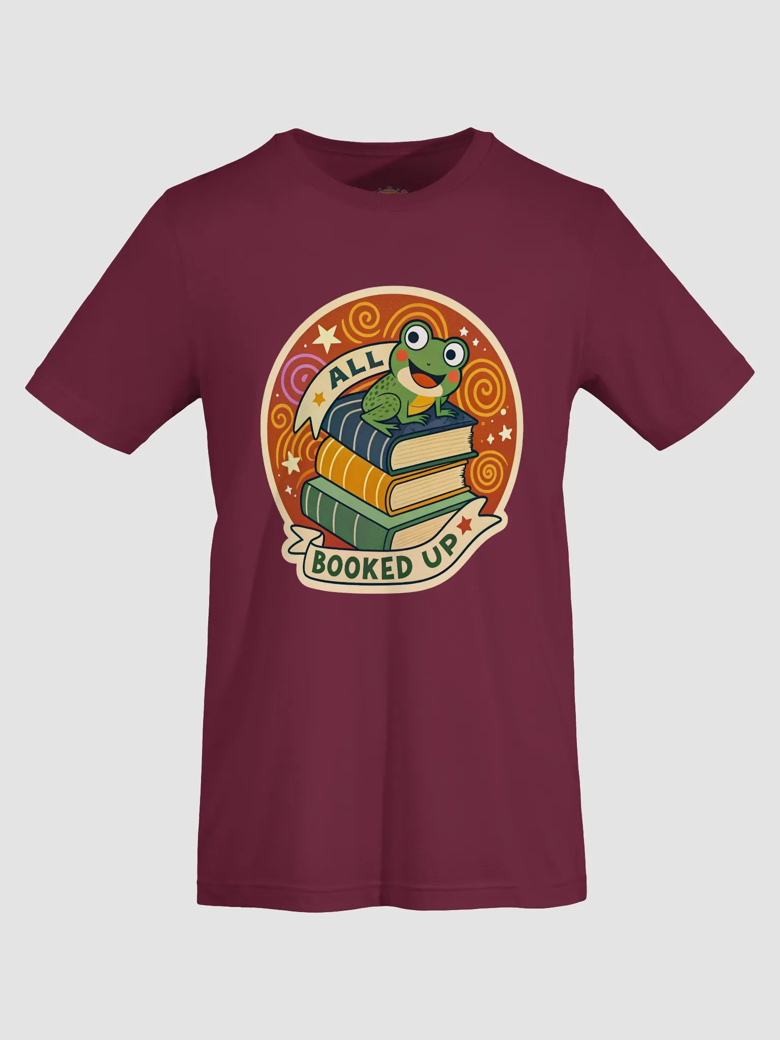 Whimsical Frog 'All Booked Up' T-Shirt product image (4)