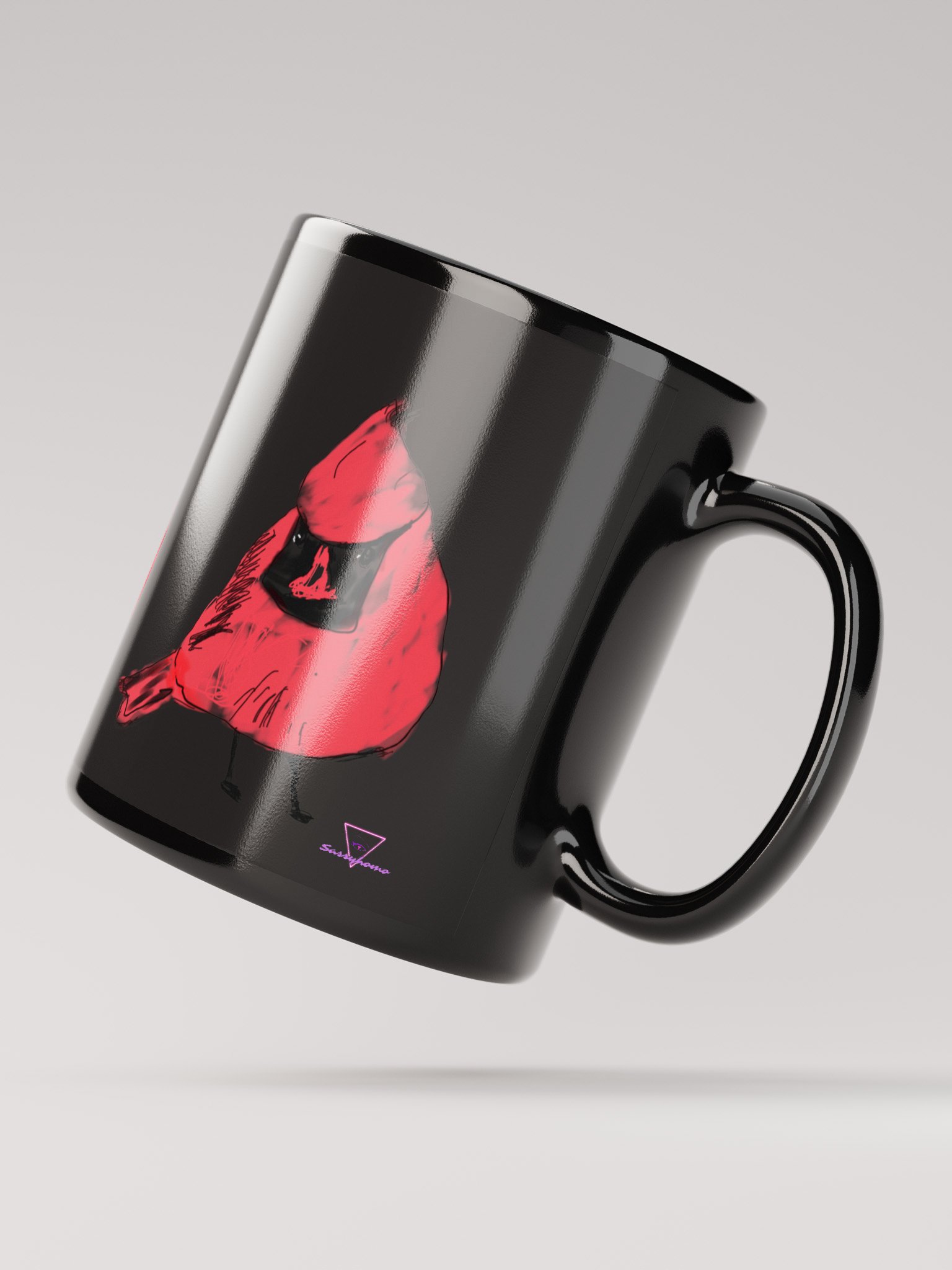 Shirley’s Cardinal Black Glossy Mug product image (3)