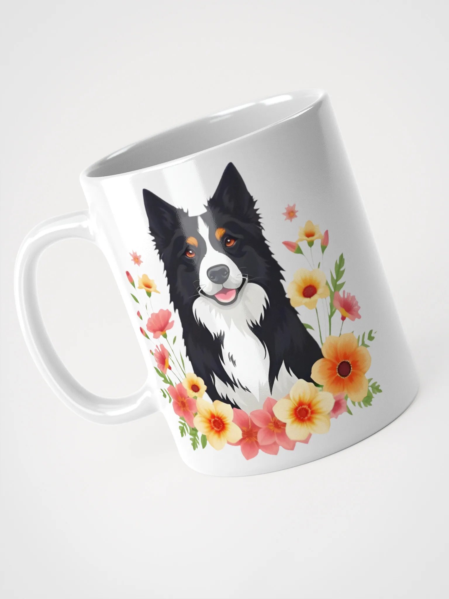 Floral Border Collie Mug product image (8)