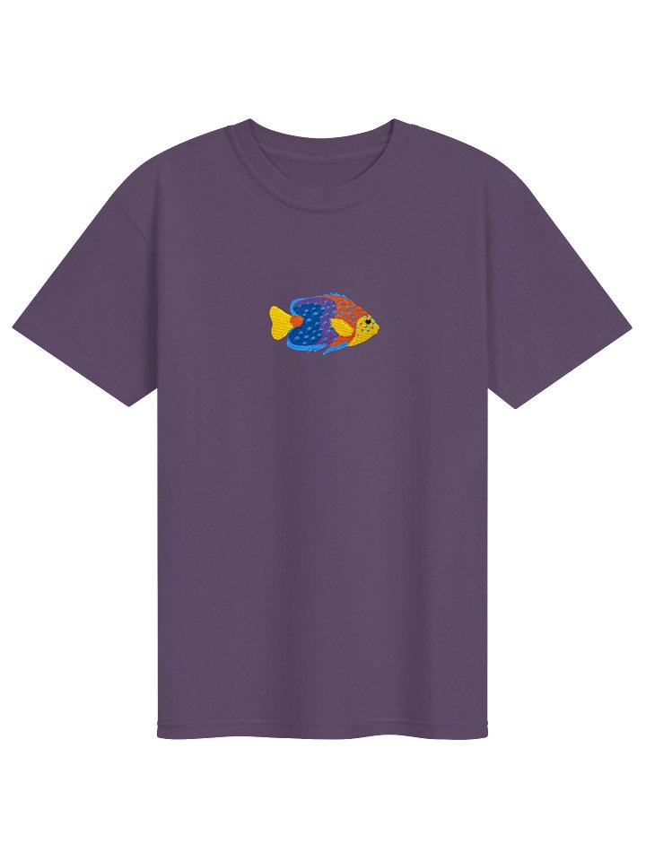 Interruptus Angelfish Embroidered Shirt | Reef Aquarium Fish Embroidery Tee | Rare Saltwater Marine Fish Apparel product image (41)