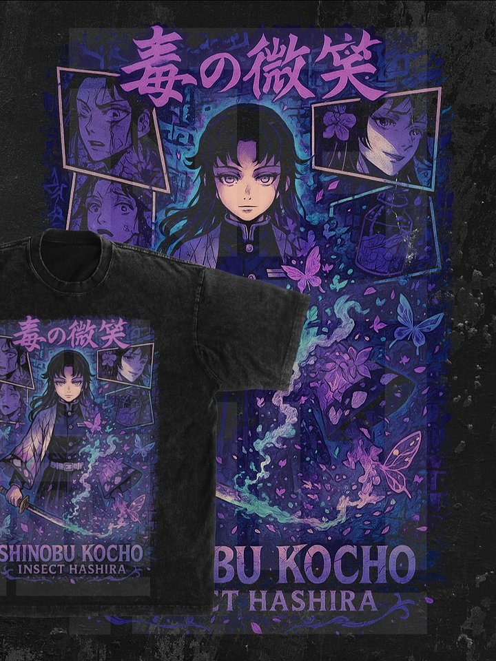 SHINOBU KOCHO INSECT HASHIRA Demon slayer | Kimetsu no Yaiba t-shirt PNG design product image (1)