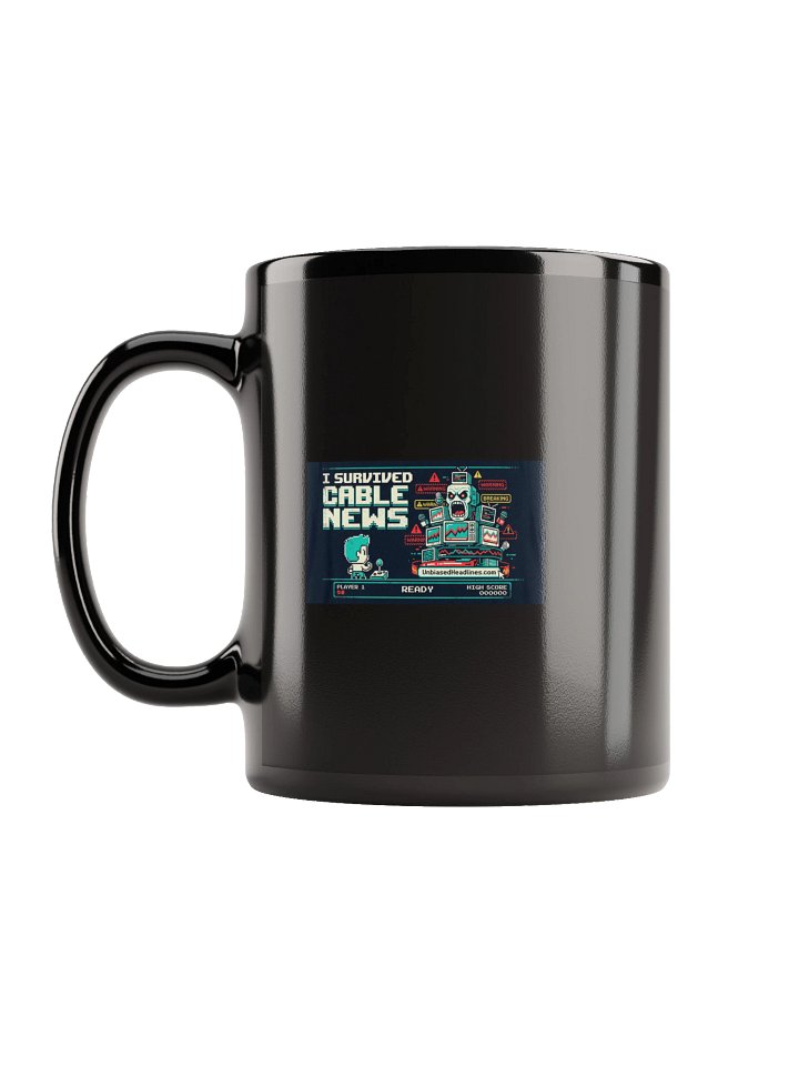 I Survived Cable News (Arcade) Black Mug product image (7)