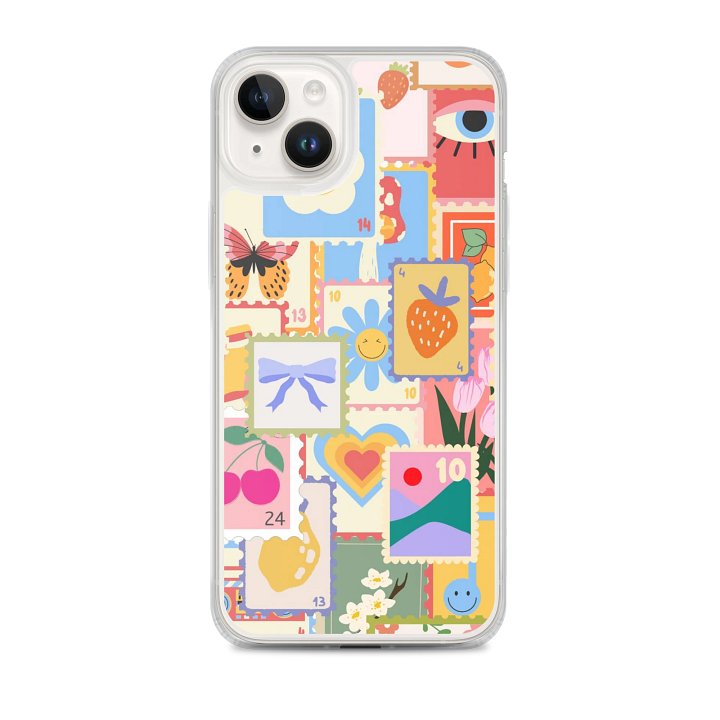 Vibrant Stamp Collage iPhone Case product image (1)