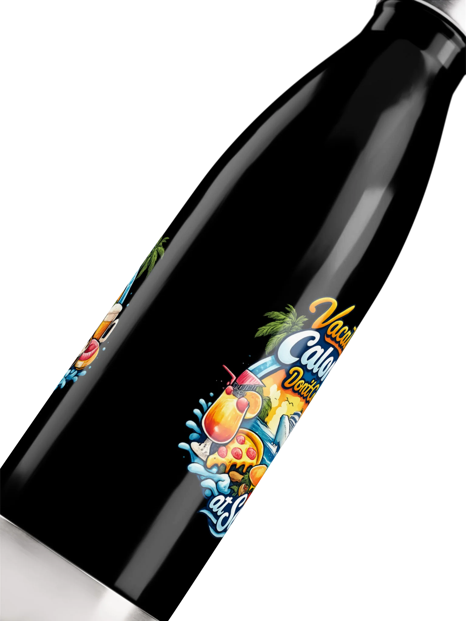Vacation Calories Don't Count at Sea Stainless Steel Water Bottle product image (5)