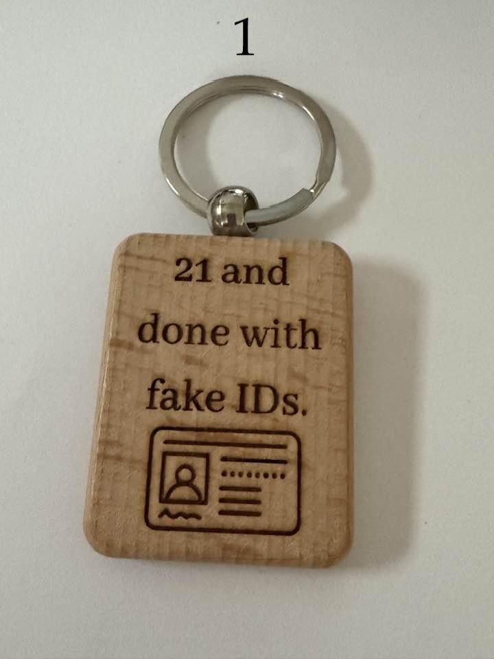 Milestone Birthday Wooden Engraved Keychains | Age 21–70 | Handmade Gift for Him or Her (1) product image (1)