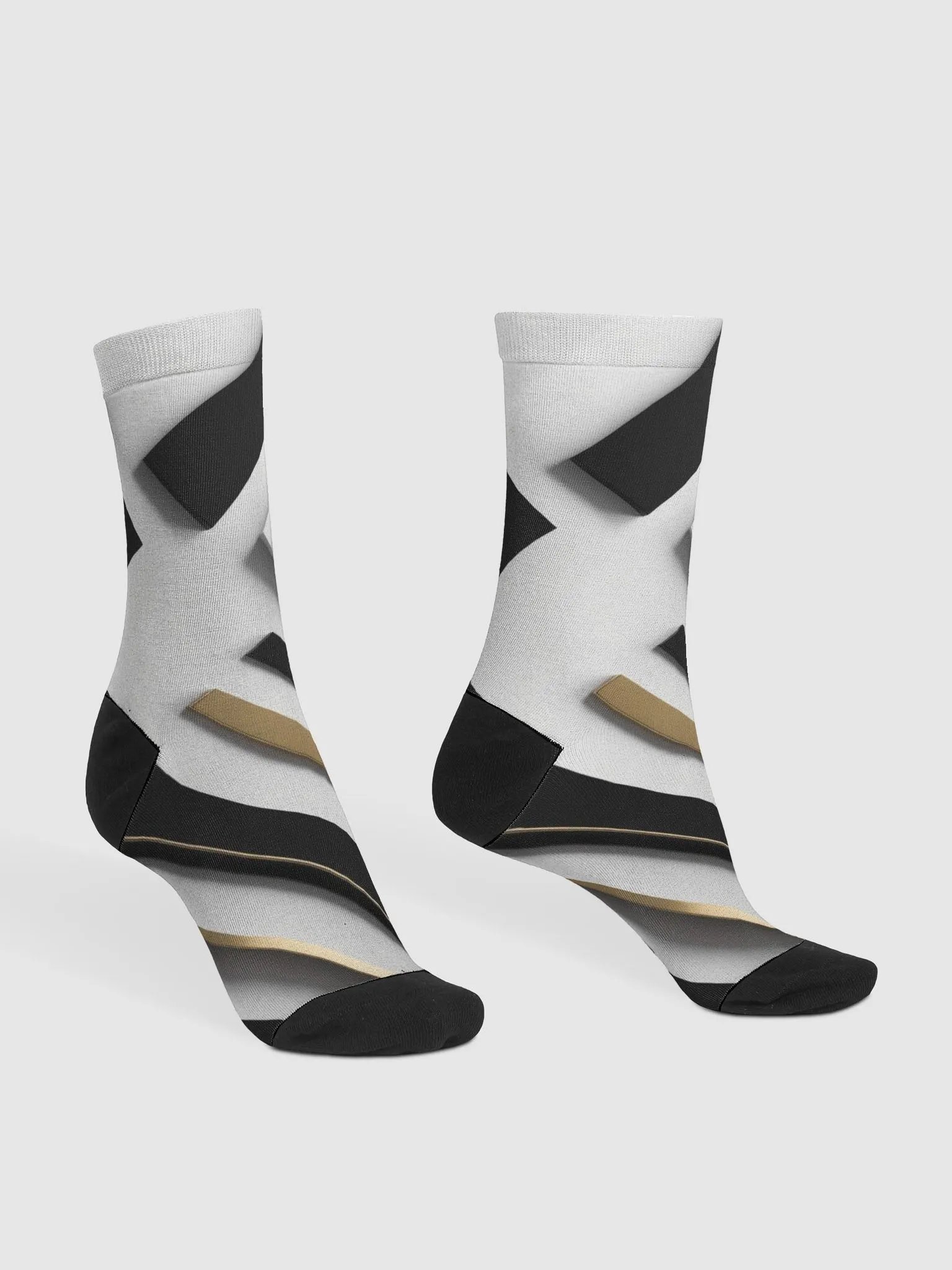 Golden Geometric Fusion Crew Socks product image (2)
