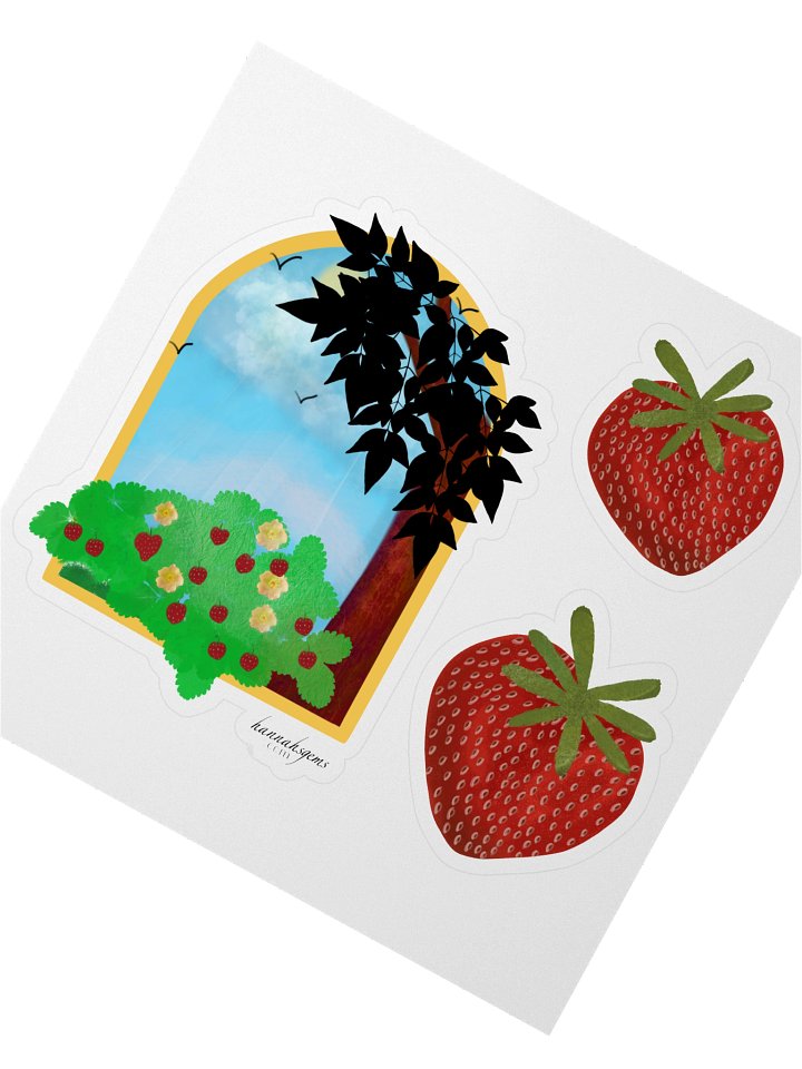 Strawberry Garden Kiss Cut Stickers product image (2)