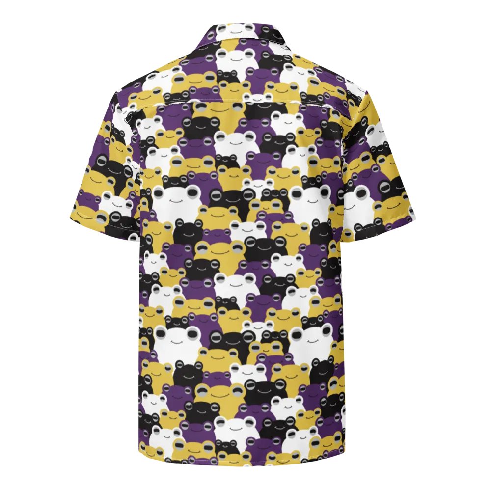 Frog-waiian Shirt Nonbinary Flag Colors product image (8)