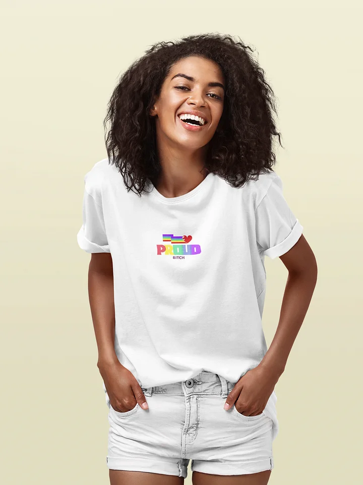 Embroidered Proud Bitch Rainbow Graphic Tee product image (1)