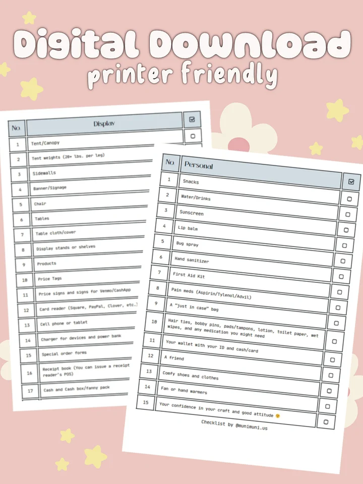 Vendor Checklist (digital download) product image (2)