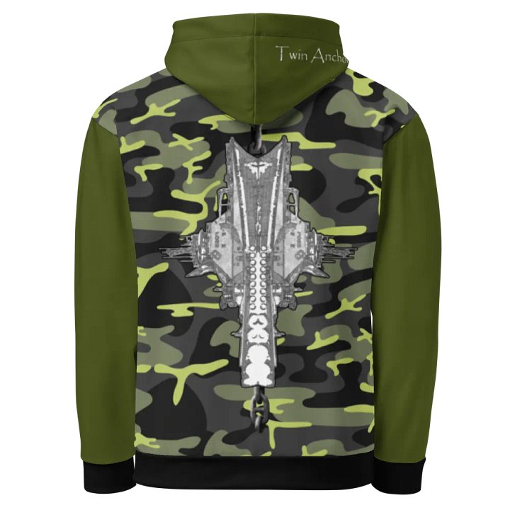 Mirrored Foss Tug & Barge Bridal Chain (Green & Camouflage) – Performance Marine Wear | Twin Anchor Apparel North Current Line product image (1)