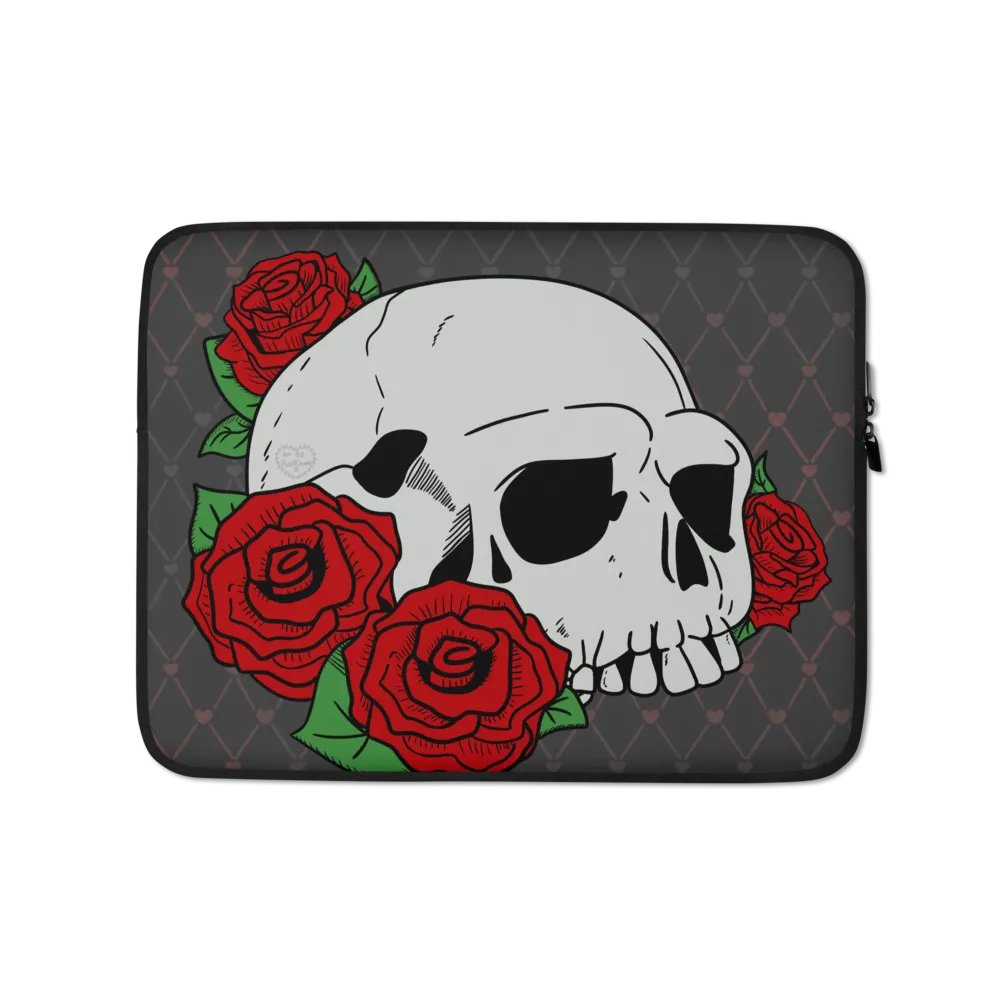Roses & Skull Laptop Sleeve product image (1)