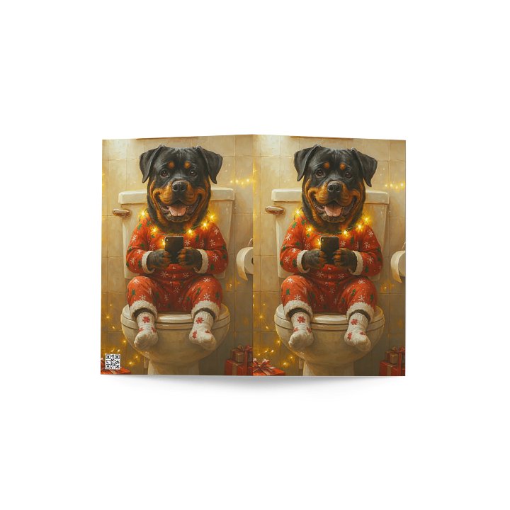 Festive Pup on Toilet Greeting Card product image (4)