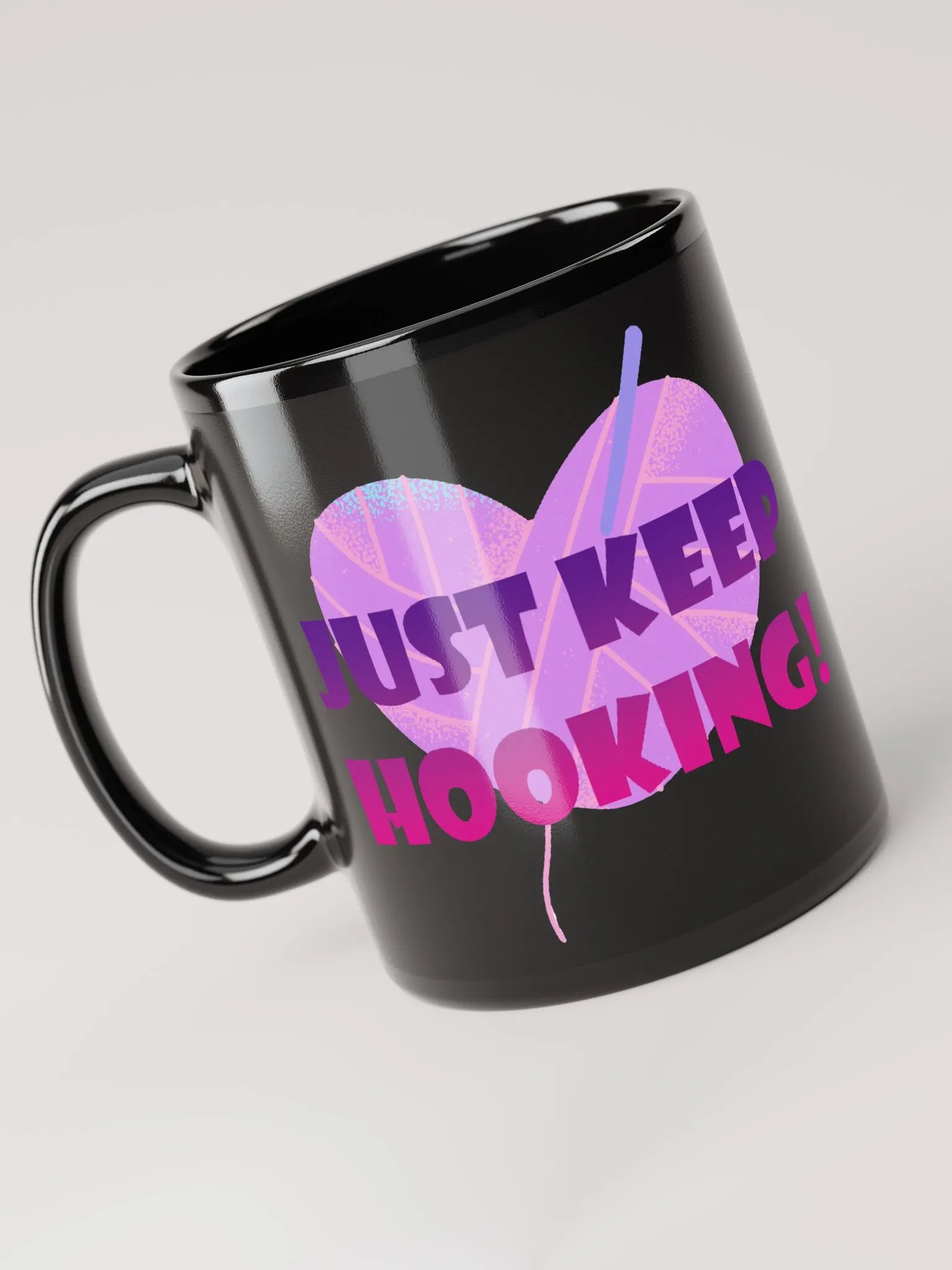 Just Keep Hooking Black Mug product image (3)
